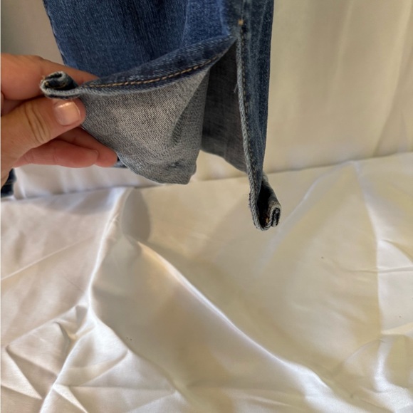 American Eagle Outfitters Dark Blue Super Hi-Rise Flare Jeans Next Level Stretch - Picture 3 of 9